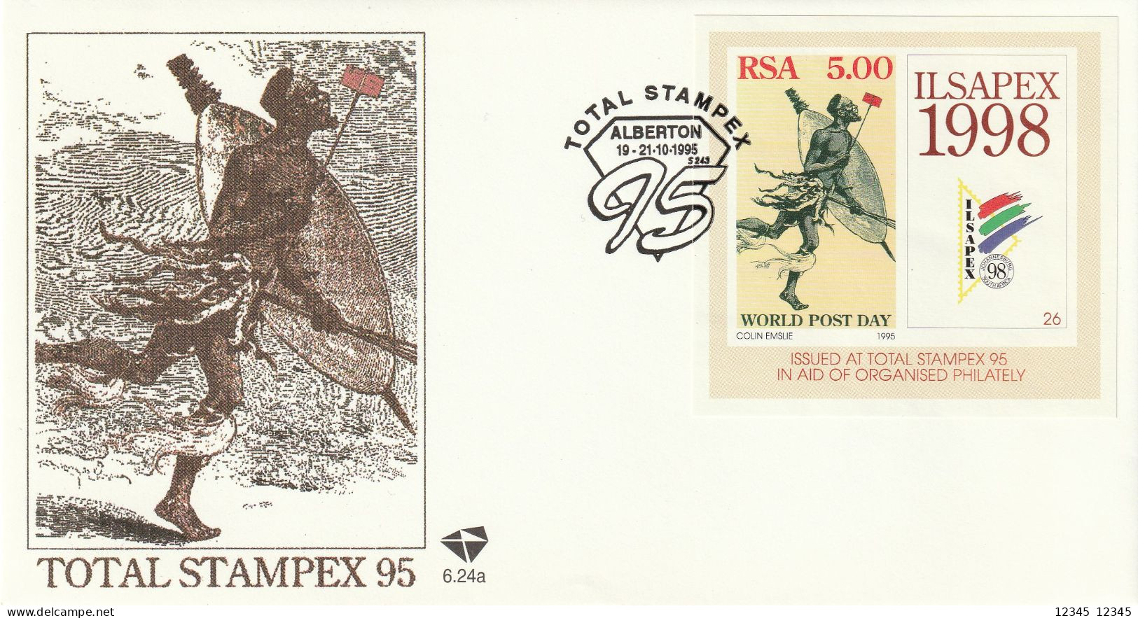 Zuid Afrika 1995, Internationale Briefmarkenausstellung STAMPEX ’95, Alberton. - Cartas & Documentos