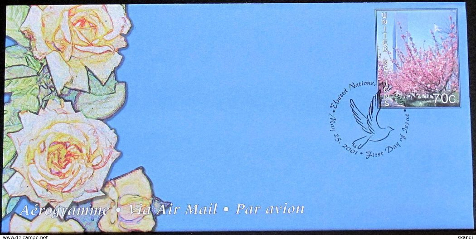 UNO NEW YORK 2001 Mi-Nr. LF 18 Ganzsache Luftpostfaltbrief Gestempelt EST - Airmail