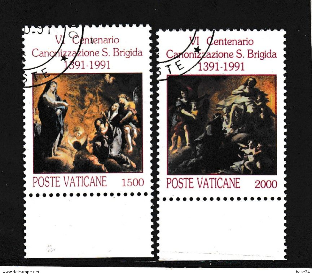 1991 Vaticano Vatican SANTA BRIGIDA  Serie Di 2 Valori Usata Con Gomma, Used With Gum - Gebruikt