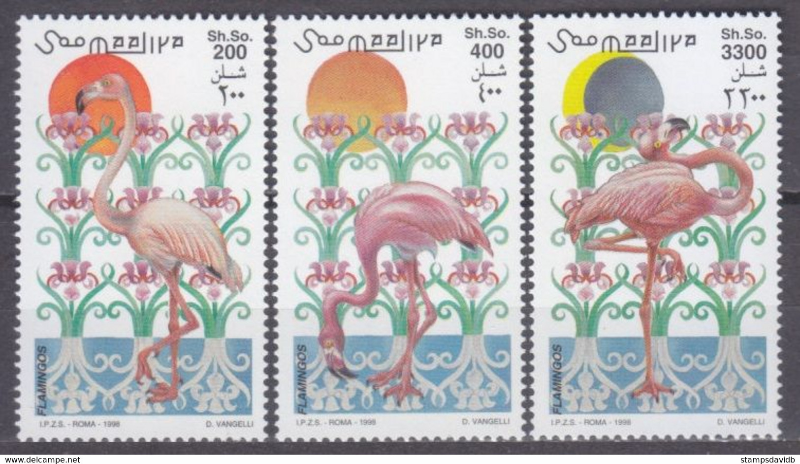 1998	Somalia 	726-728	Birds / Flamingos	12,00 € - Fenicotteri