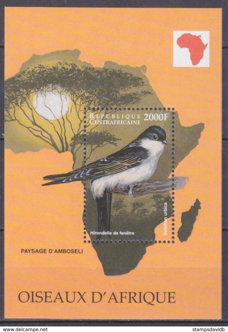 1999	Central African Republic	2190/B621	Birds	7,50 € - Colibrì