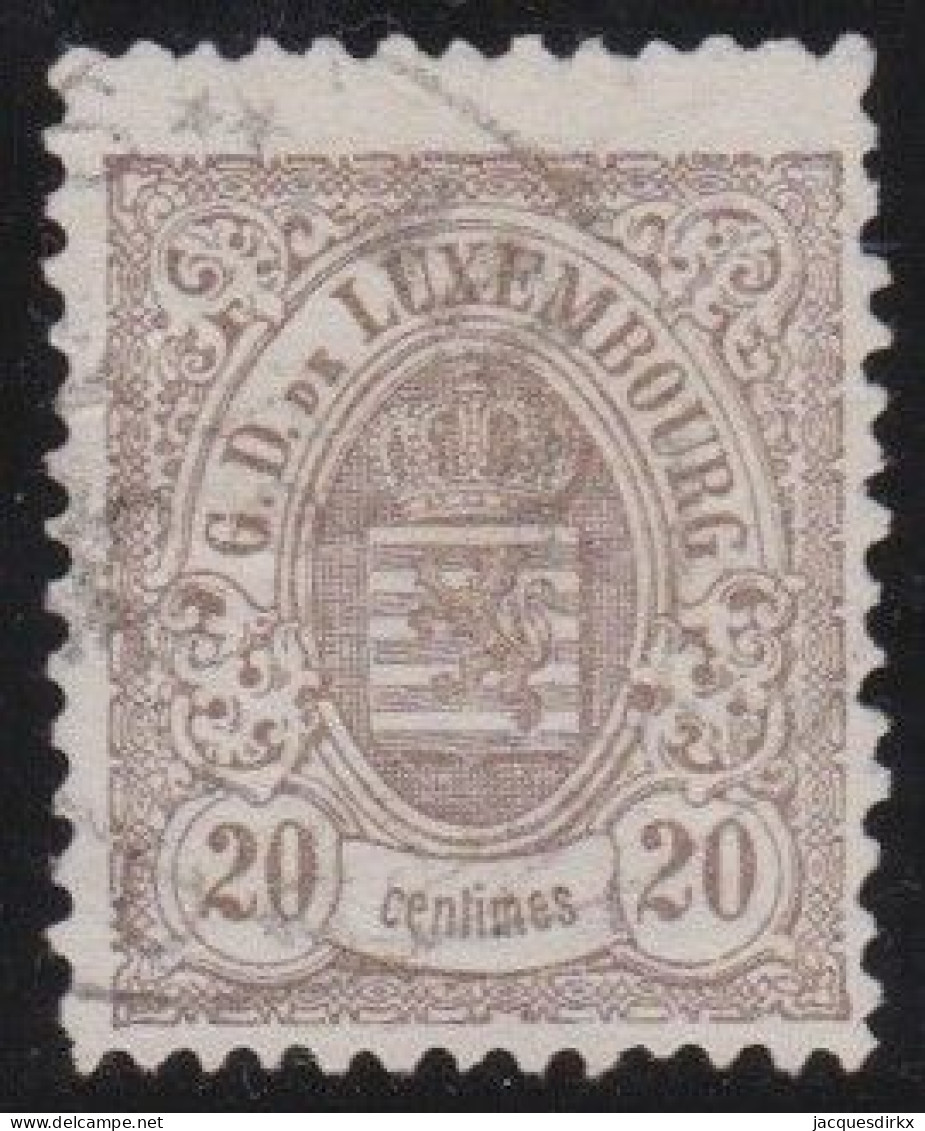Luxembourg    .   Y&T     .    44    .    12½x12      .    O    .      Oblitéré - 1859-1880 Coat Of Arms
