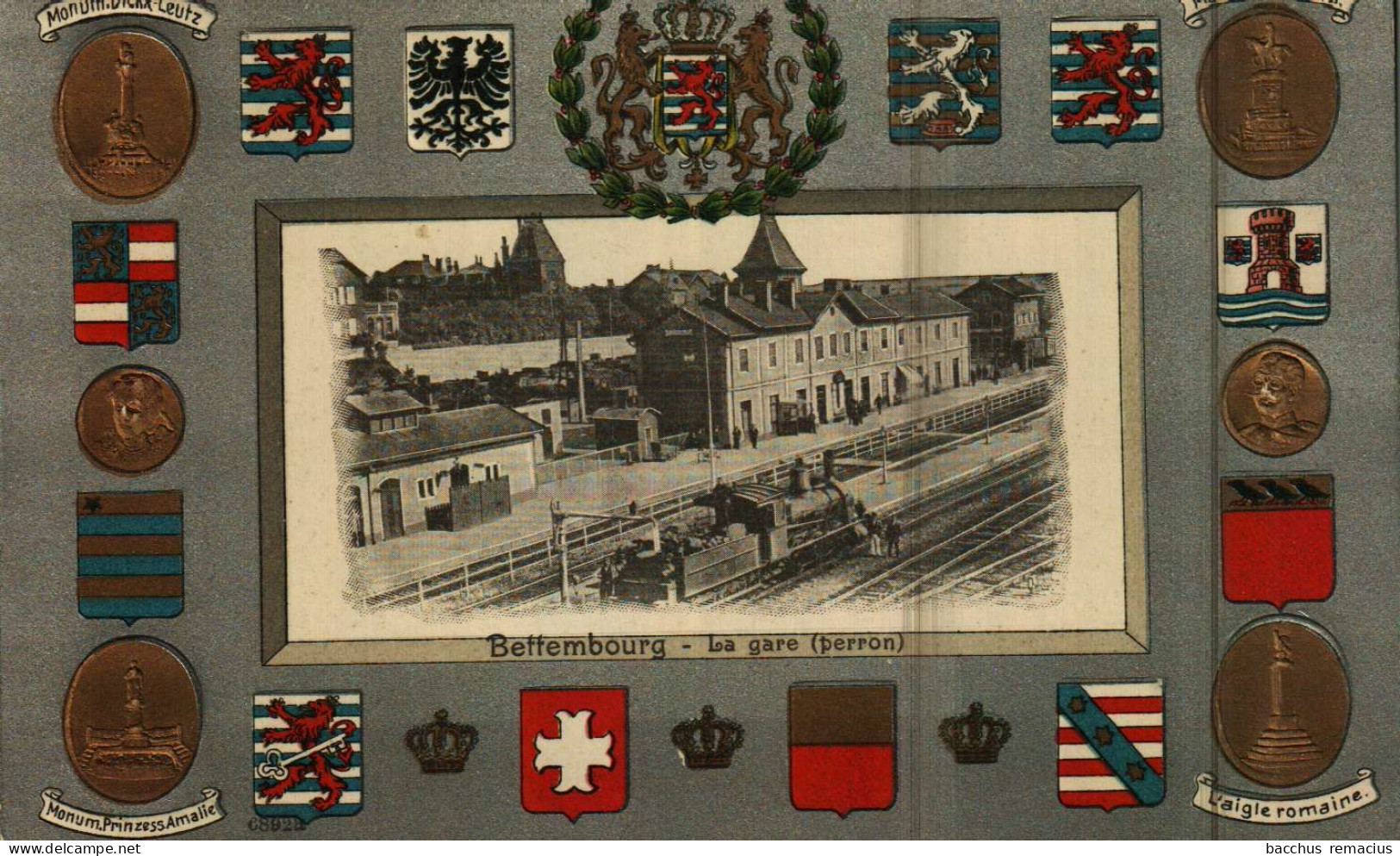 BETTEMBOURG - La Gare (Perron) Carte En Relief - Bettemburg