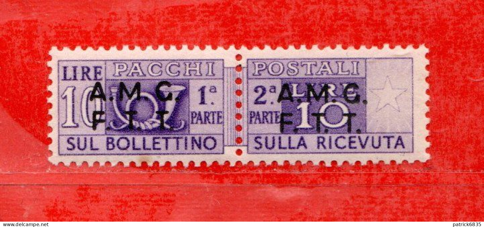 (Riz) TRIESTE A **-1947-48 - PACCHI POSTALI. Lire.10. Unif. 6.  MNH**. - Paquetes Postales/consigna