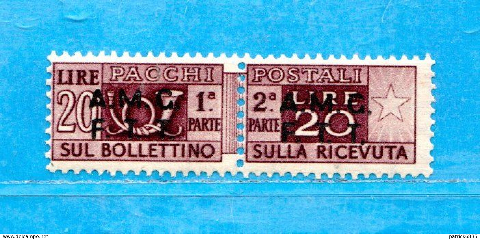 (Riz) TRIESTE A **-1947-48 - PACCHI POSTALI. Lire. 20. Unif. 7.  MNH**. - Pacchi Postali/in Concessione