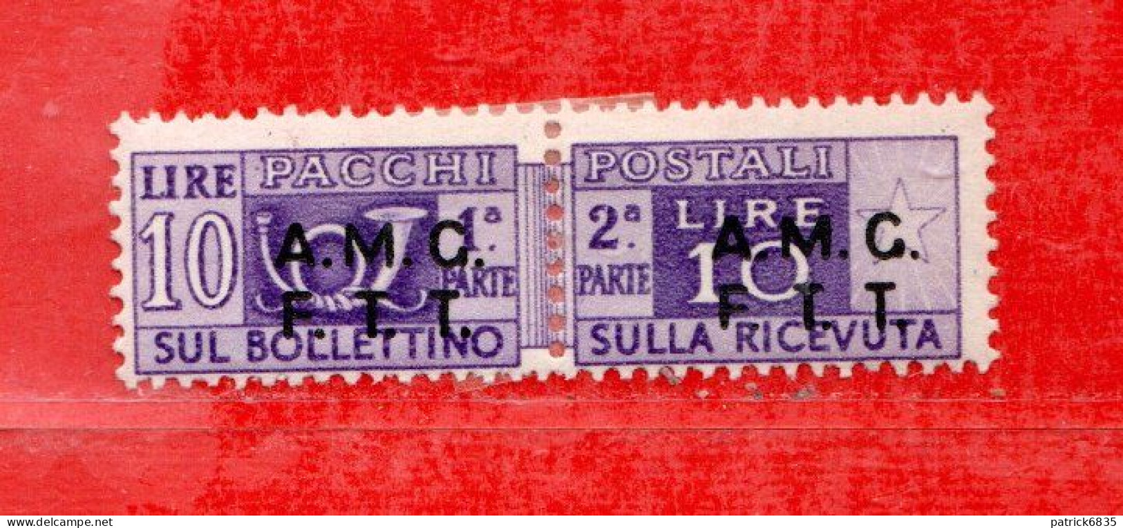 (D) TRIESTE A *-1947-48 - PACCHI POSTALI. Lire.10. Unif. 6. Linguellati. MH*. - Postal And Consigned Parcels