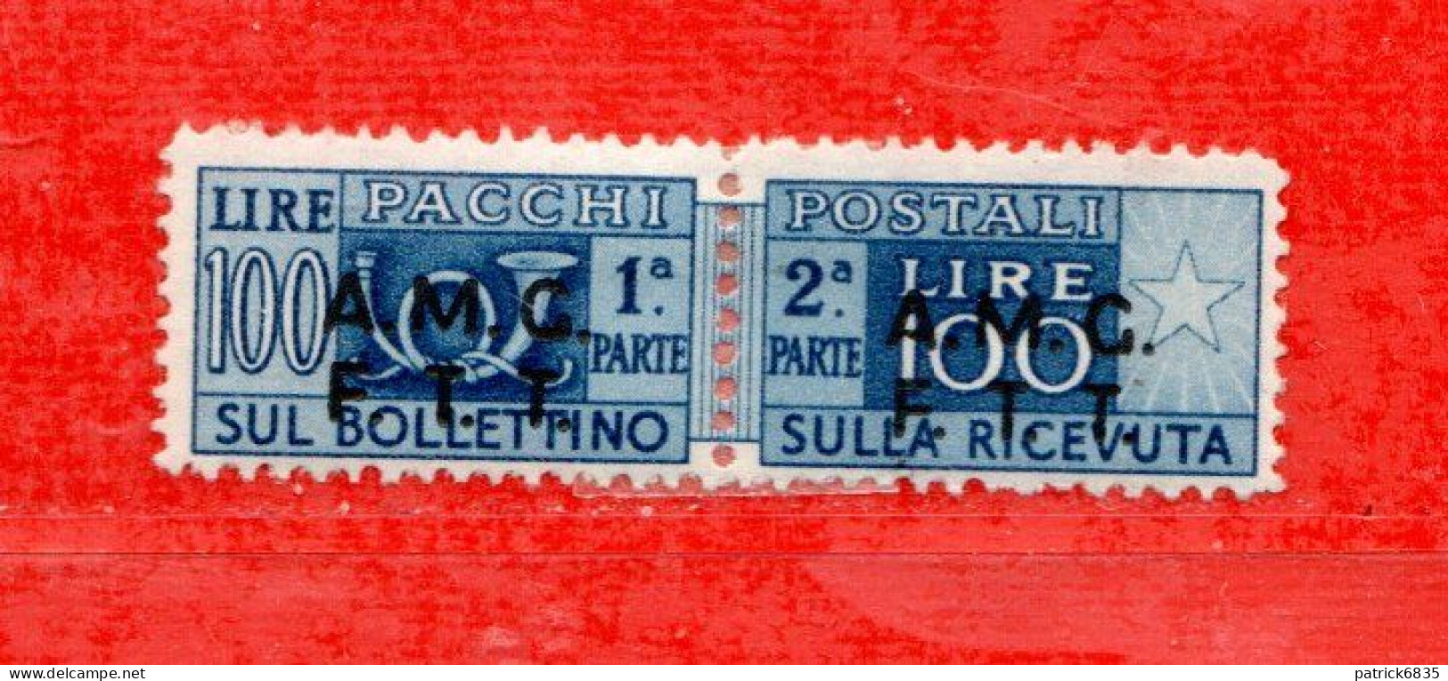 (D) TRIESTE A *-1947-48 - PACCHI POSTALI. Lire.100. Unif. 9. Linguellati. MH*. - Postal And Consigned Parcels