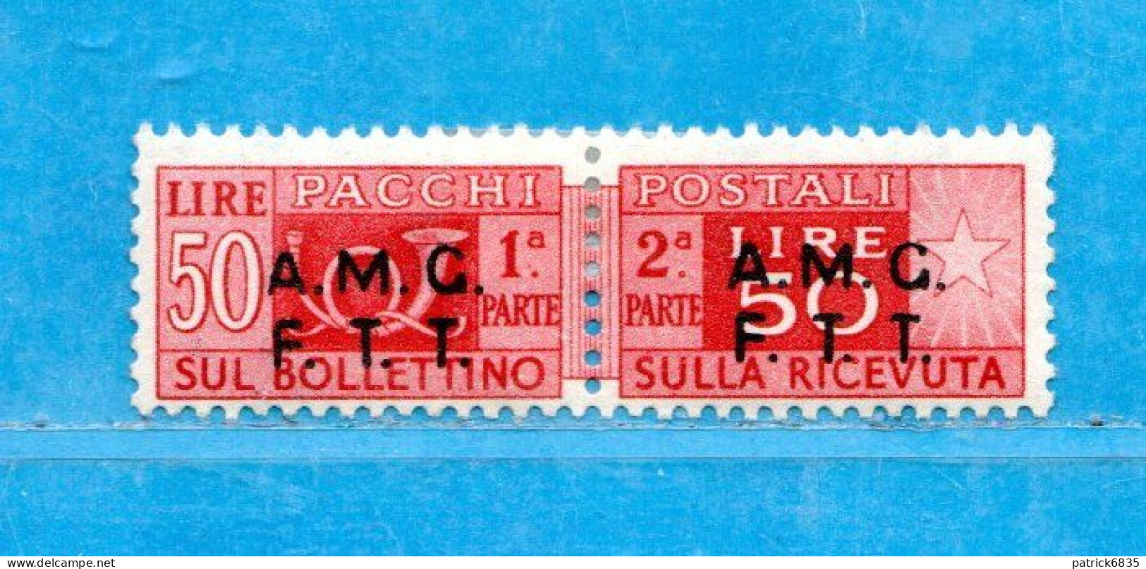 (D) TRIESTE A *-1947-48 - PACCHI POSTALI. Lire.50. Unif. 8. Linguellati. MH*. - Postal And Consigned Parcels