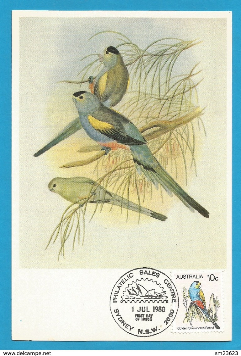 Australien 1980  Mi.Nr. 715, Golden Shouldered Parrot - Australian Birds - Maximum Card - First Day Of Issue 1Jul 1980 - Cartas Máxima