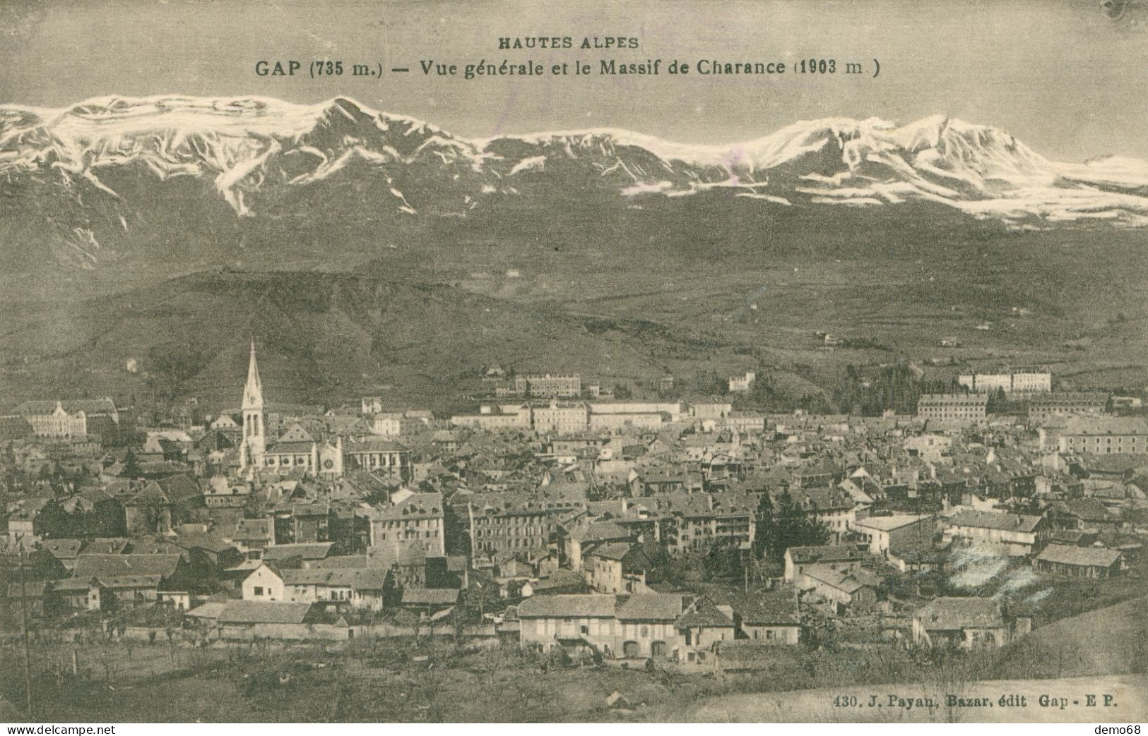 Gap CPA 05 Hautes Alpes Vue Générale Massif De La Charance Panorama 1925 - Gap