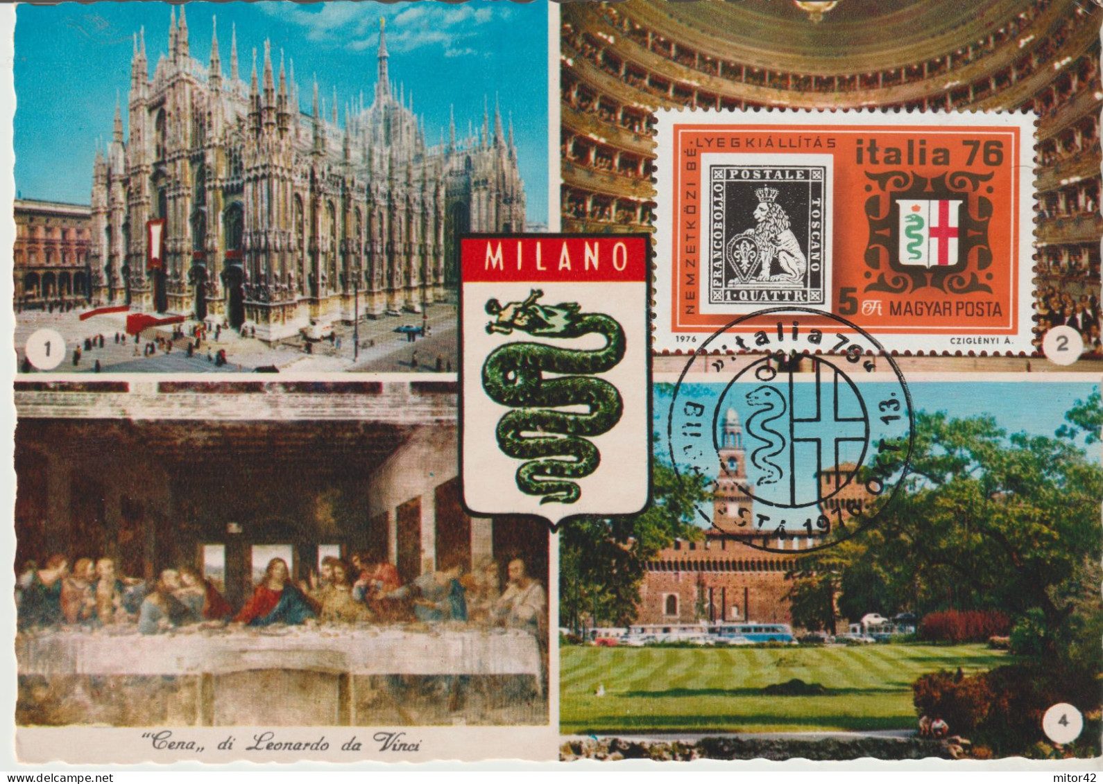 38-Tematica Saluti Da "Italia Nel Mondo"-Ungheria-1976-Milano-Italia 76-Cartolina Maximum Con Annullo Speciale - Souvenir De...