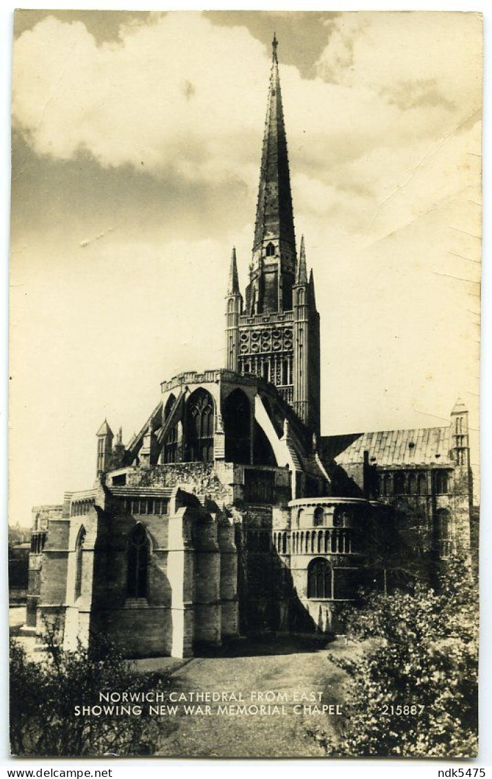 NORWICH CATHEDRAL FROM EAST - SHOWING NEW WAR MEMORIAL CHAPEL - Norwich