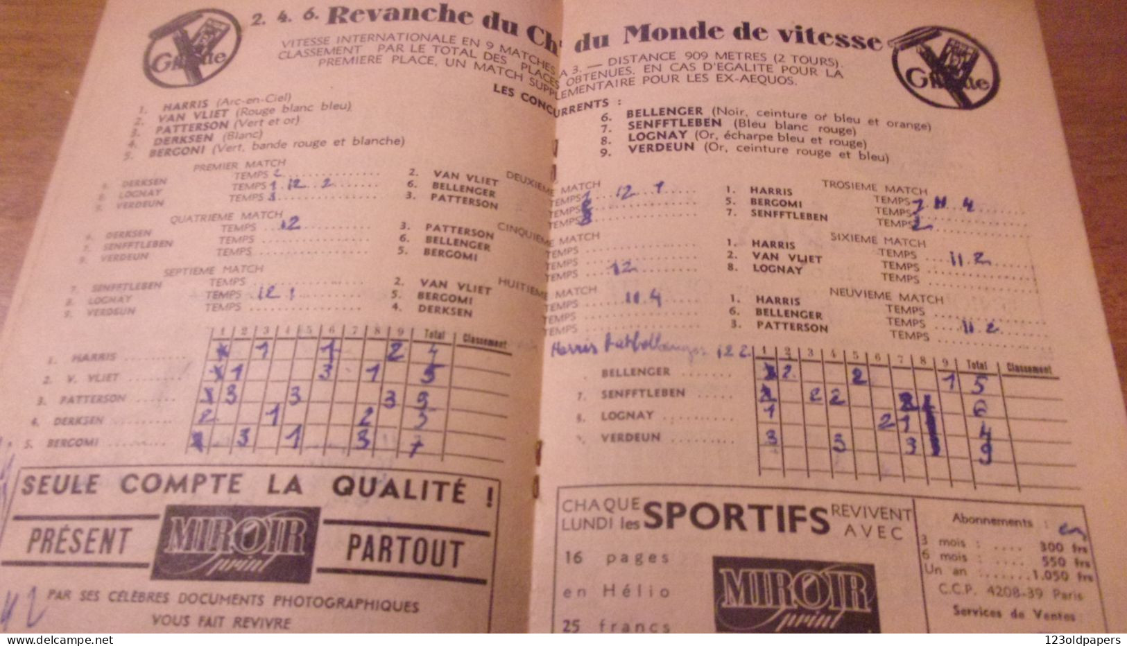 CYCLE VELO PROGRAMME VELODROME DU PARC DES PRINCES  SAISON 1951 - Programmi