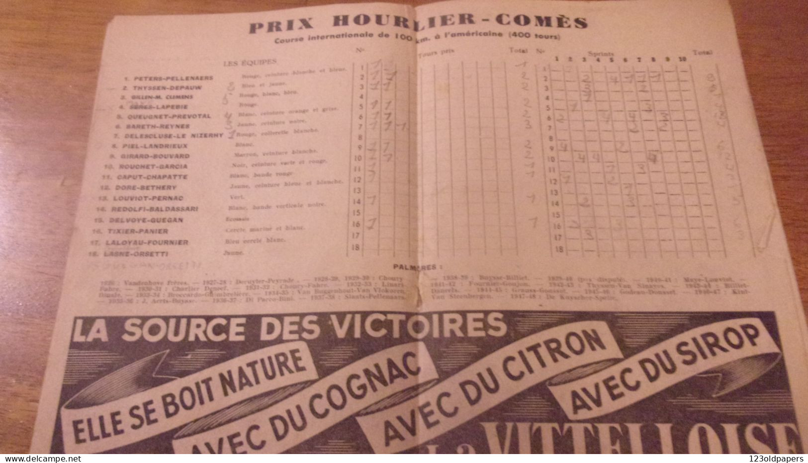 CYCLE VELO PROGRAMME VEL D HIV PALAIS DES SPORTS NOVEMBRE 1948 - Programas