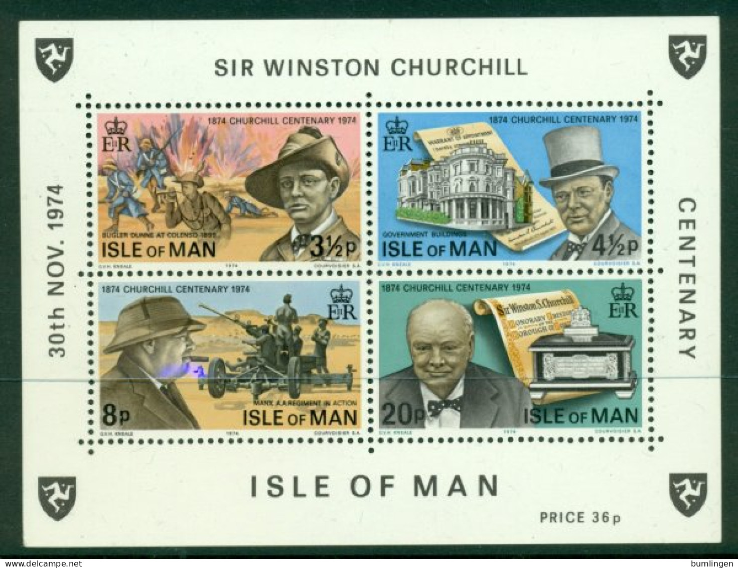 ISLE OF MAN 1974 Mi BL 1** Sir Winston Churchill [LA1173] - Sir Winston Churchill