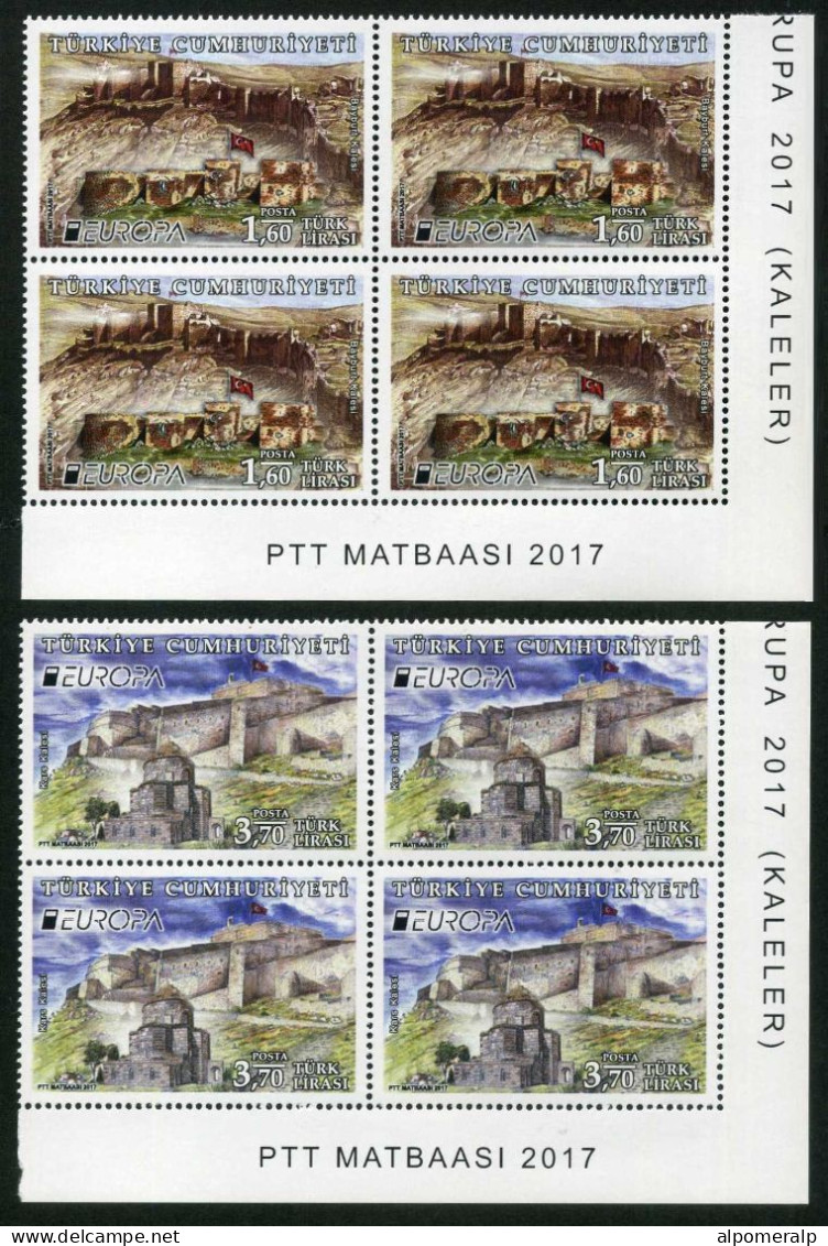 Türkiye 2017 Mi 4338-4339 MNH Europa, Castles, Architecture, Fortress [Block Of 4] - 2017