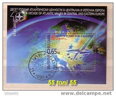 2001 10 Years ATLANTIC CLUB S/S- Used /oblitere (O)  BULGARIA / Bulgarie - Used Stamps