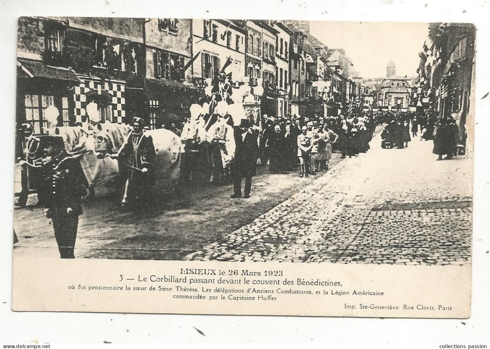 Cp, Funérailles, 14, LISIEUX, 1923, Le Corbillard Passant Devant Le Couvent Des Bénédictines , Sainte Thérése, Vierge - Funeral