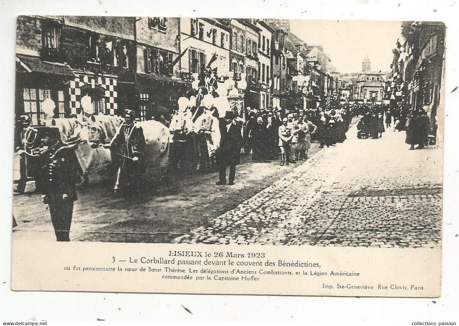 Cp, Funérailles, 14, LISIEUX, 1923, Le Corbillard Passant Devant Le Couvent Des Bénédictines , Sainte Thérése, Vierge - Funerales