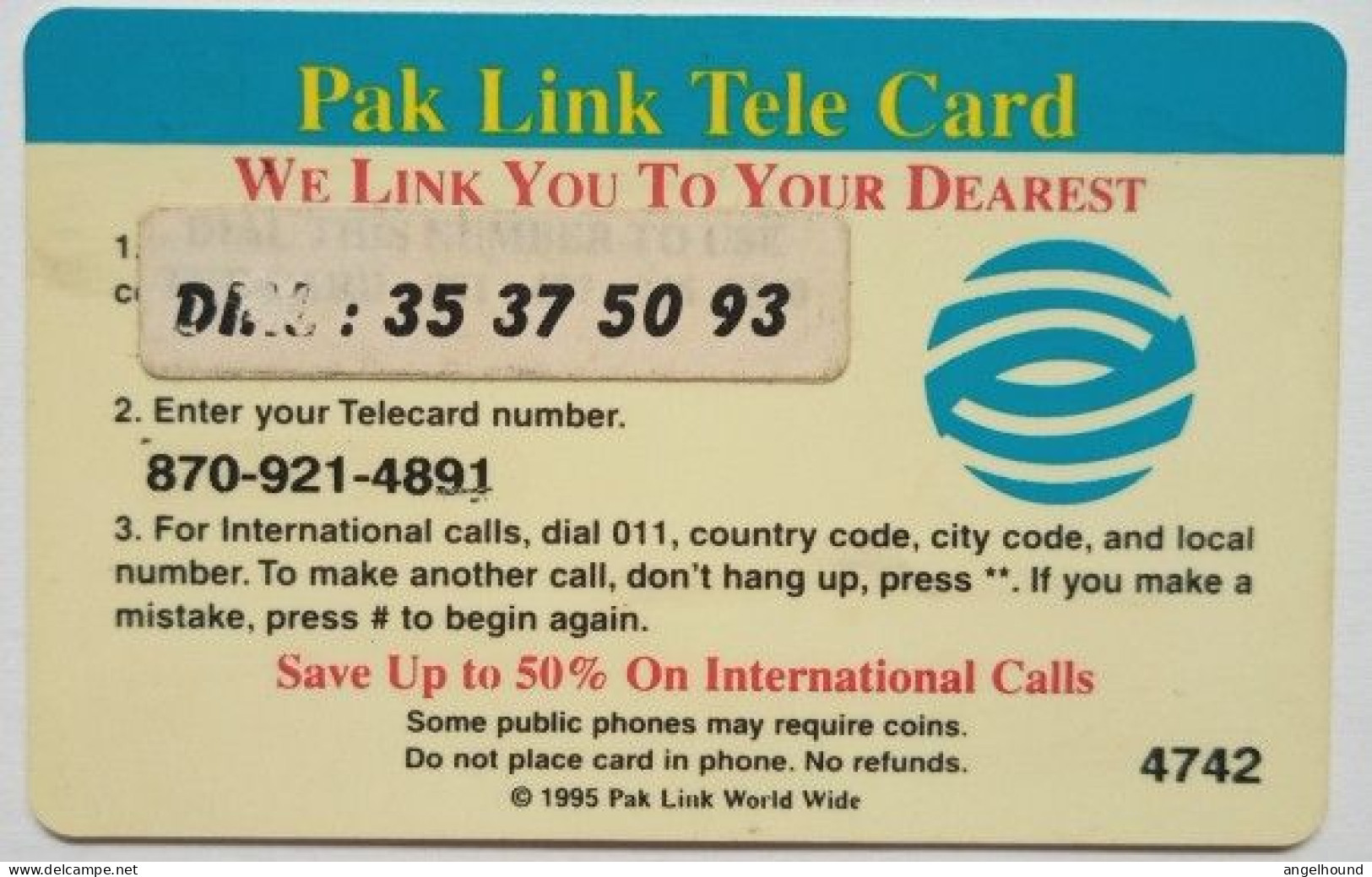 Pak Link  50 Units Call Home - Pakistán