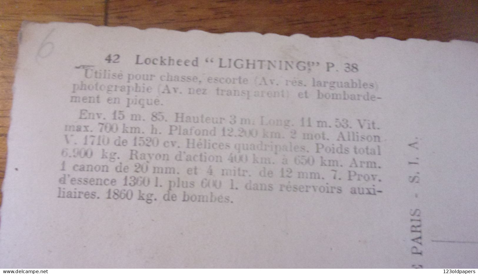 Aviation WWII AVION LOCKHEED LIGHTNING P 38 - 1939-1945: 2a Guerra