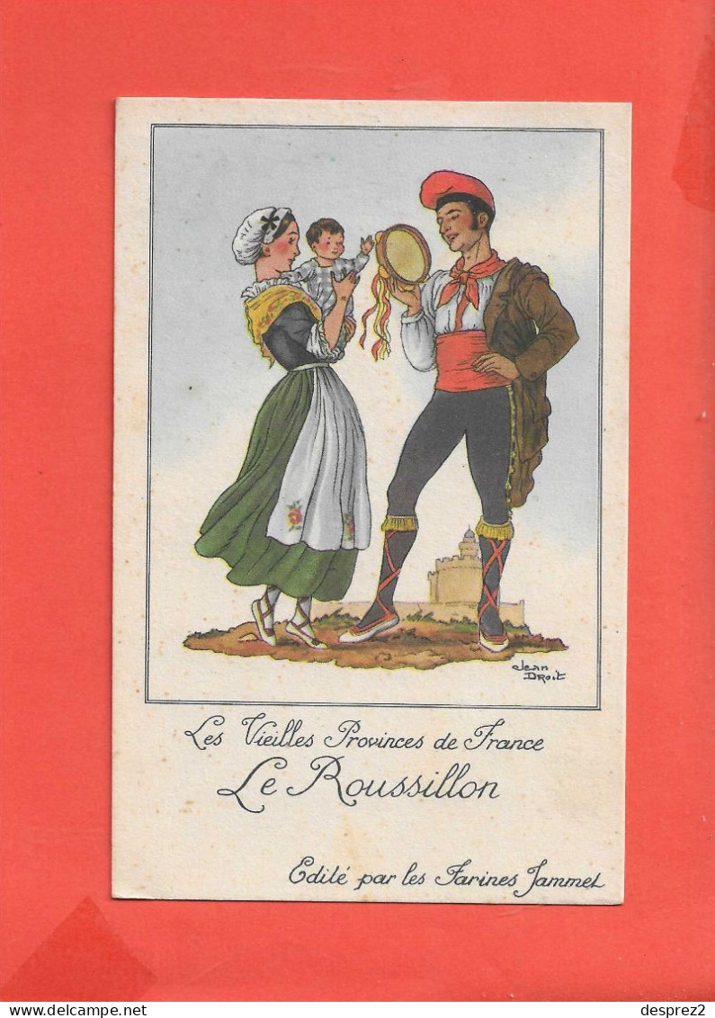 LE ROUSSILLON Cpa Animée Illustrée Par Jean Droit Pub Farine Jammet - Droit