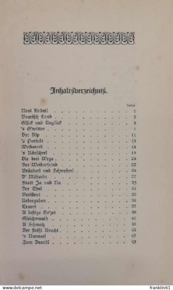 Neui Kräutl. Gedichte In Oberbayerischer Mundart. - Lyrik & Essays