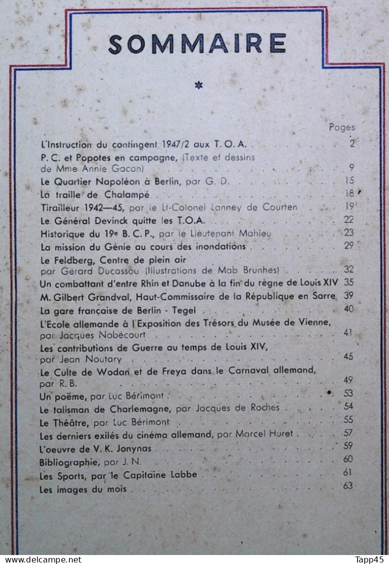 Revue d'Information >troupes Françaises en Allemagne >1948 > Réf:C 0 >