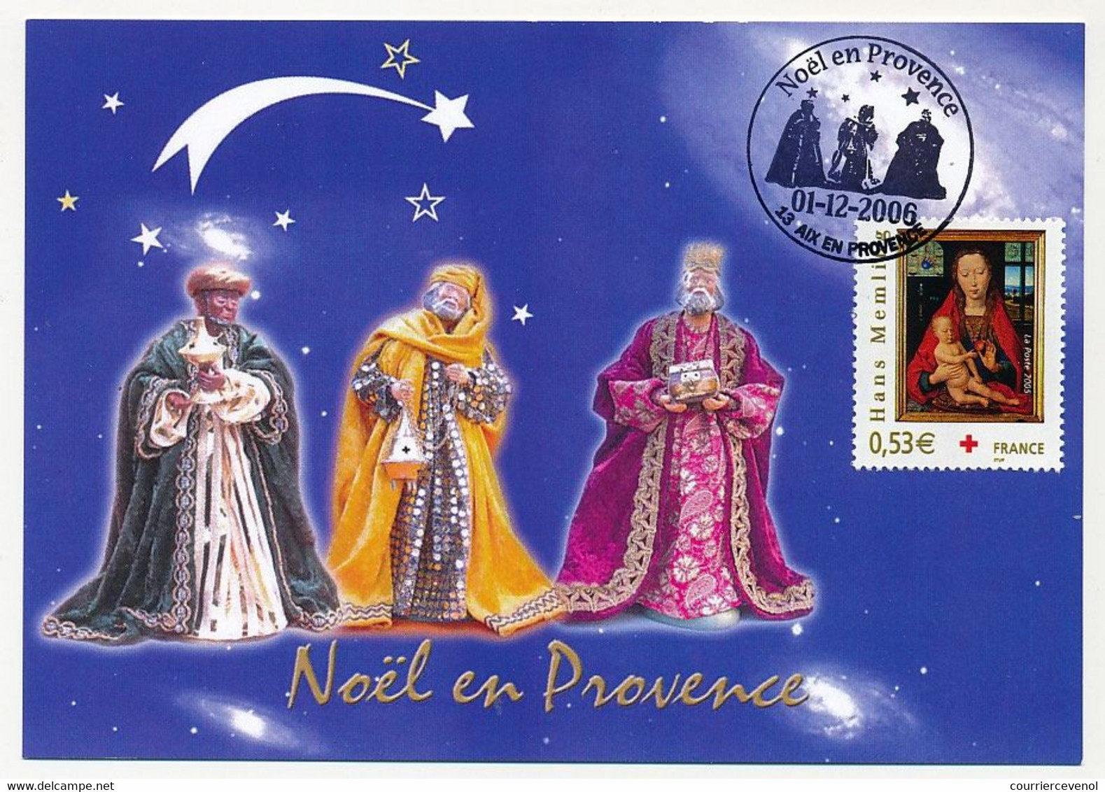 FRANCE - Carte Maxi - 0,50e Vierge à L'enfant H. Memling - Obl Temp. Noël En Provence - 13 Aix En Provence - 01/12/2006 - 2000-2009