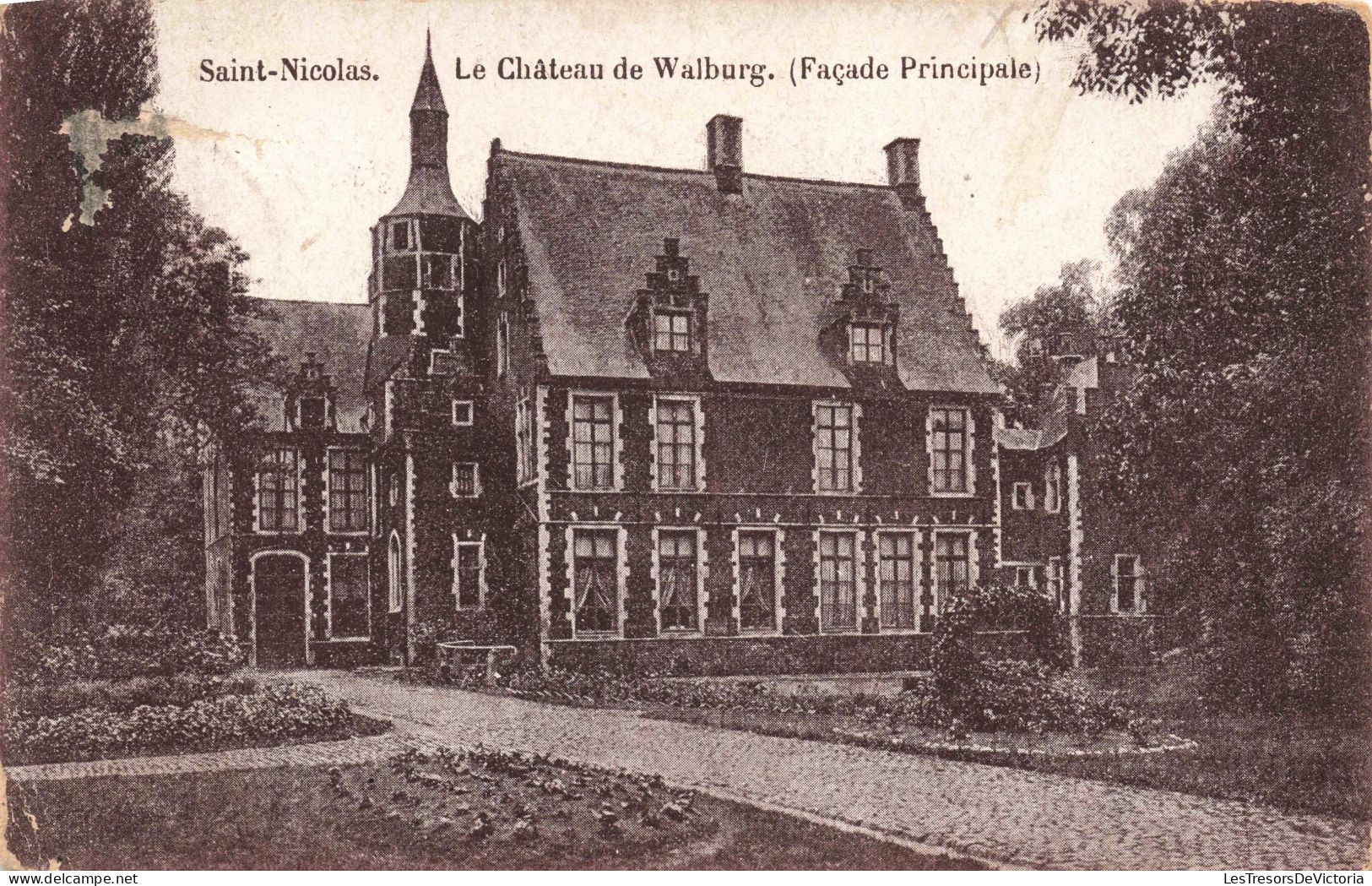 BELGIQUE - Saint Nicolas - Le Château De Walburg ( Façade Principale) - Carte Postale Ancienne - Sint-Niklaas