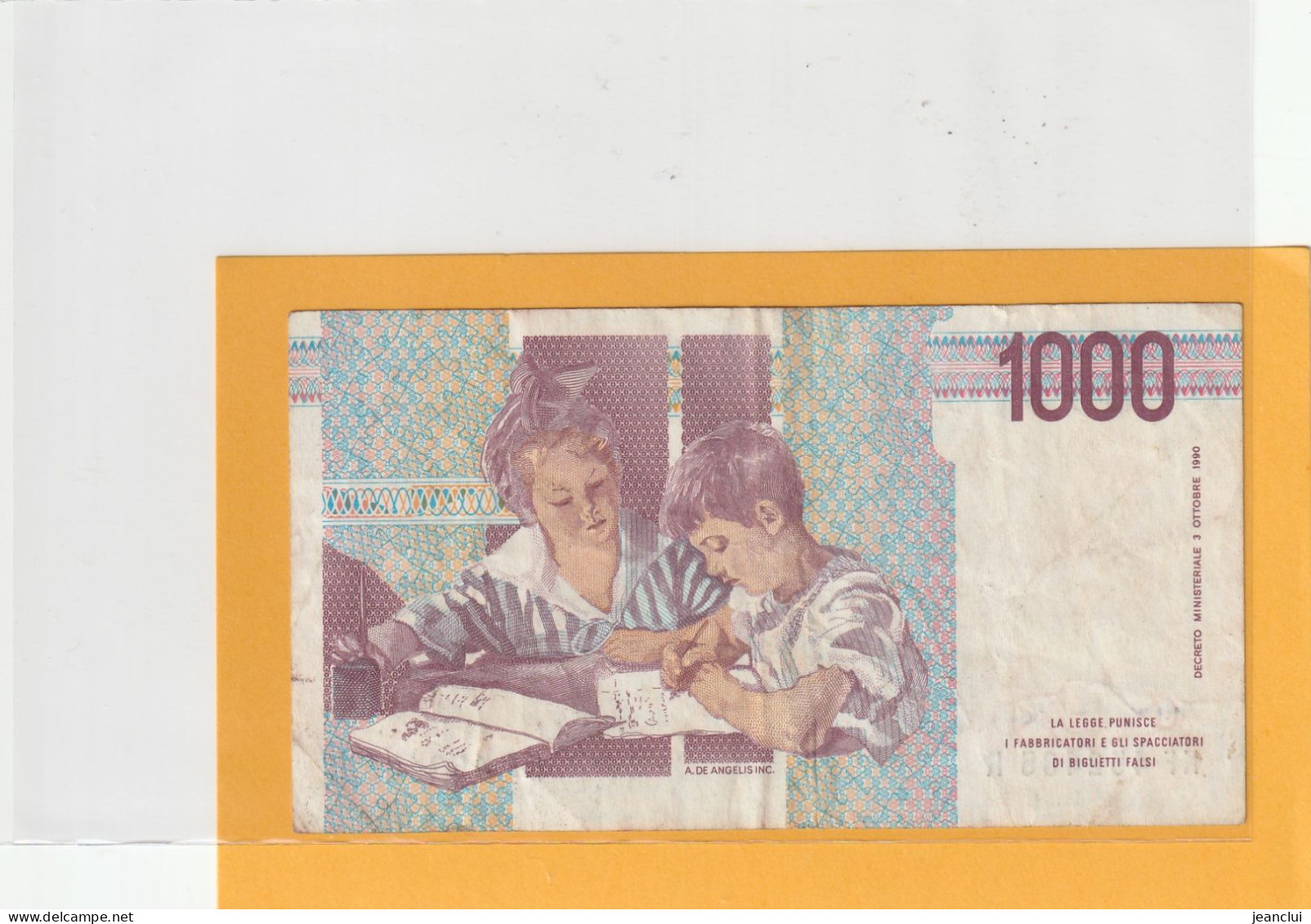 BANCA D'ITALIA  .  1.000 LIRE . M. MONTESSORI  .  N°  KF 452485 R  .  2 SCANES - 1000 Liras