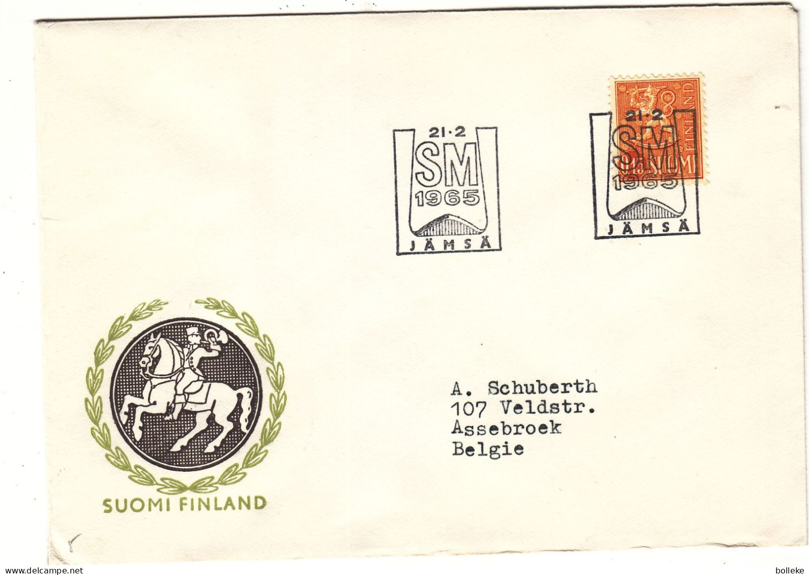 Finlande - Lettre De 1965 - Oblit Jämsä - - Cartas & Documentos