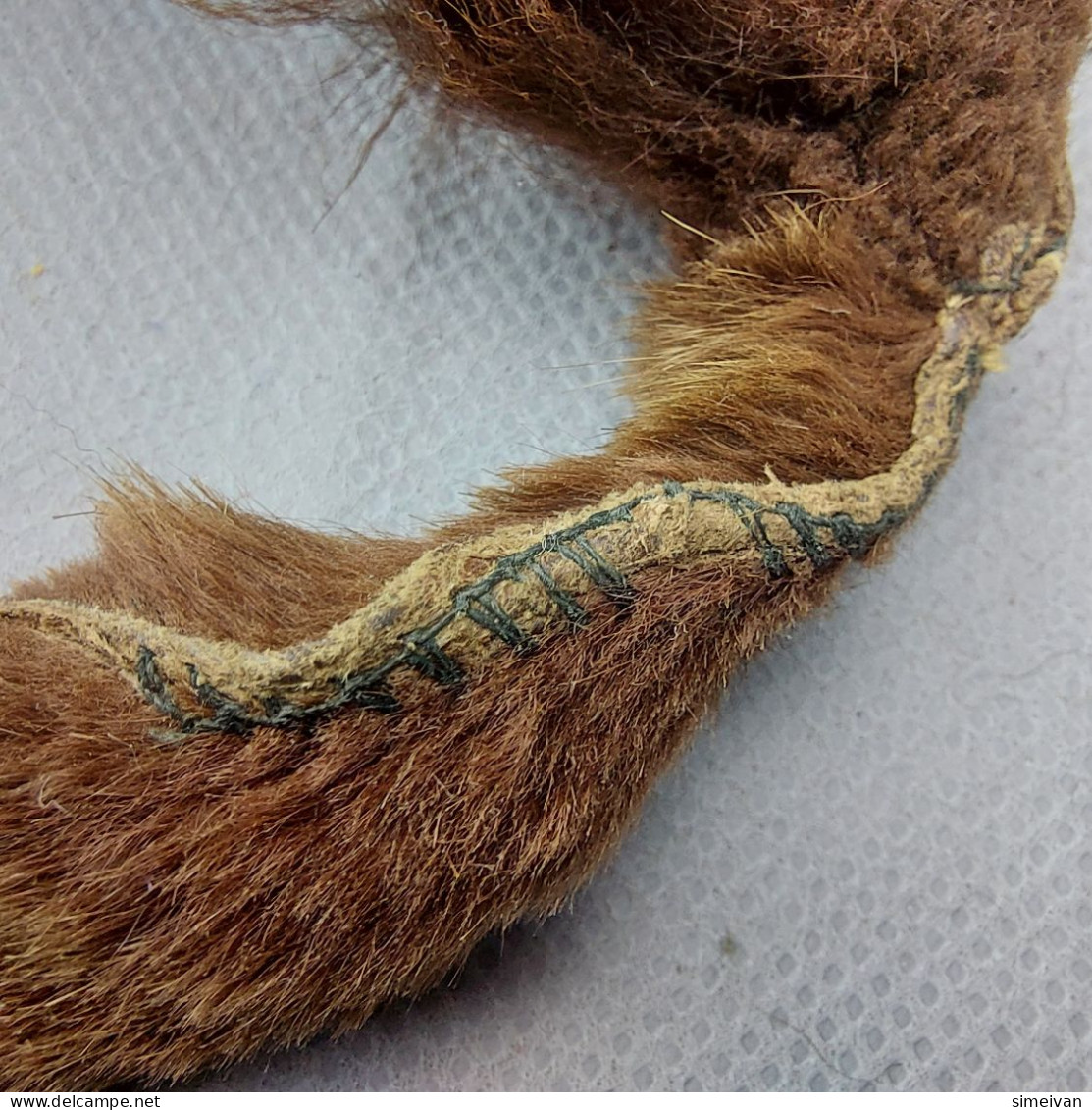 Vintage Real Fox Fur Brown Leather Collar 105cm(41'') #0287