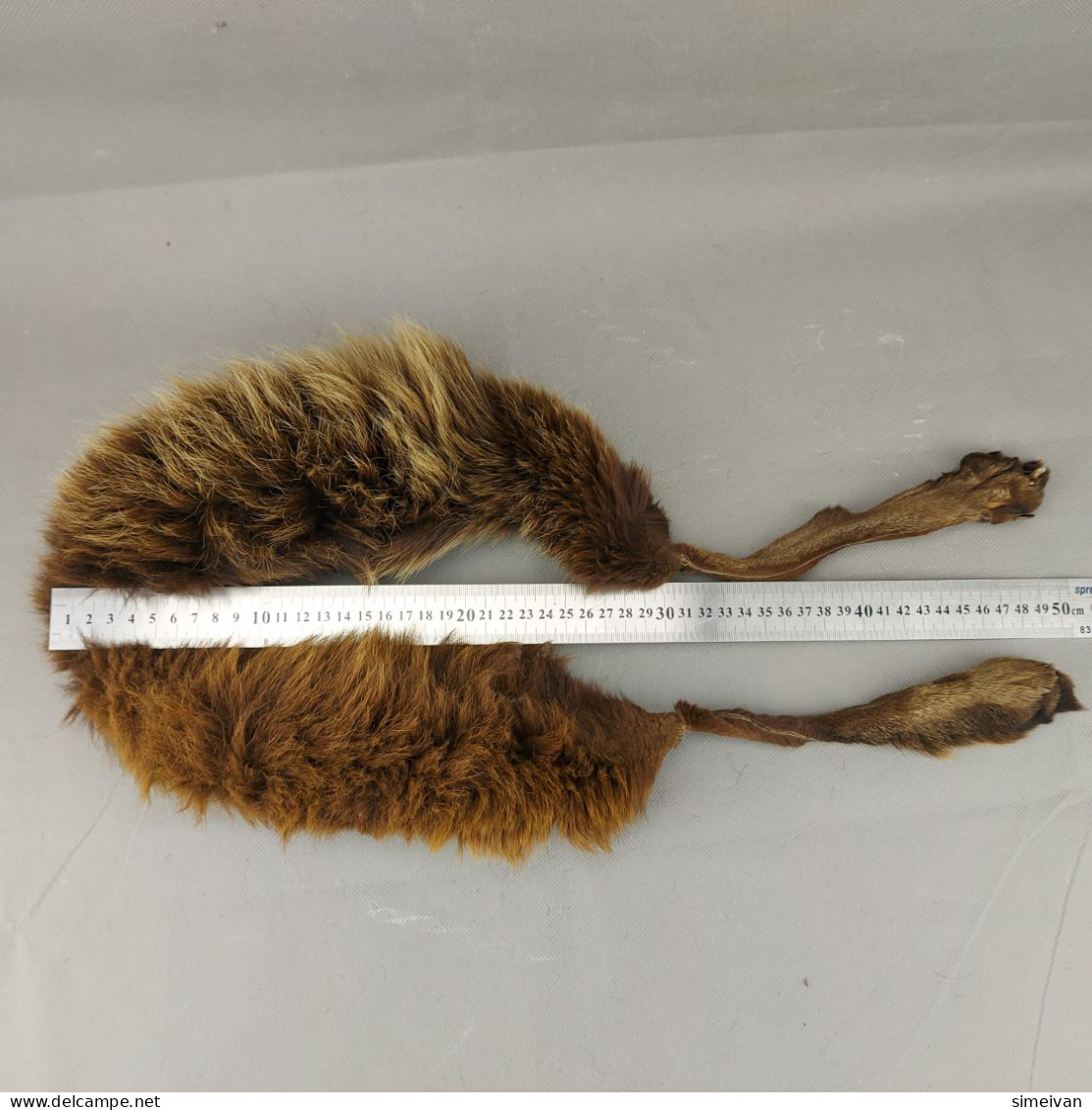 Vintage Real Fox Fur Brown Leather Collar 105cm(41'') #0287