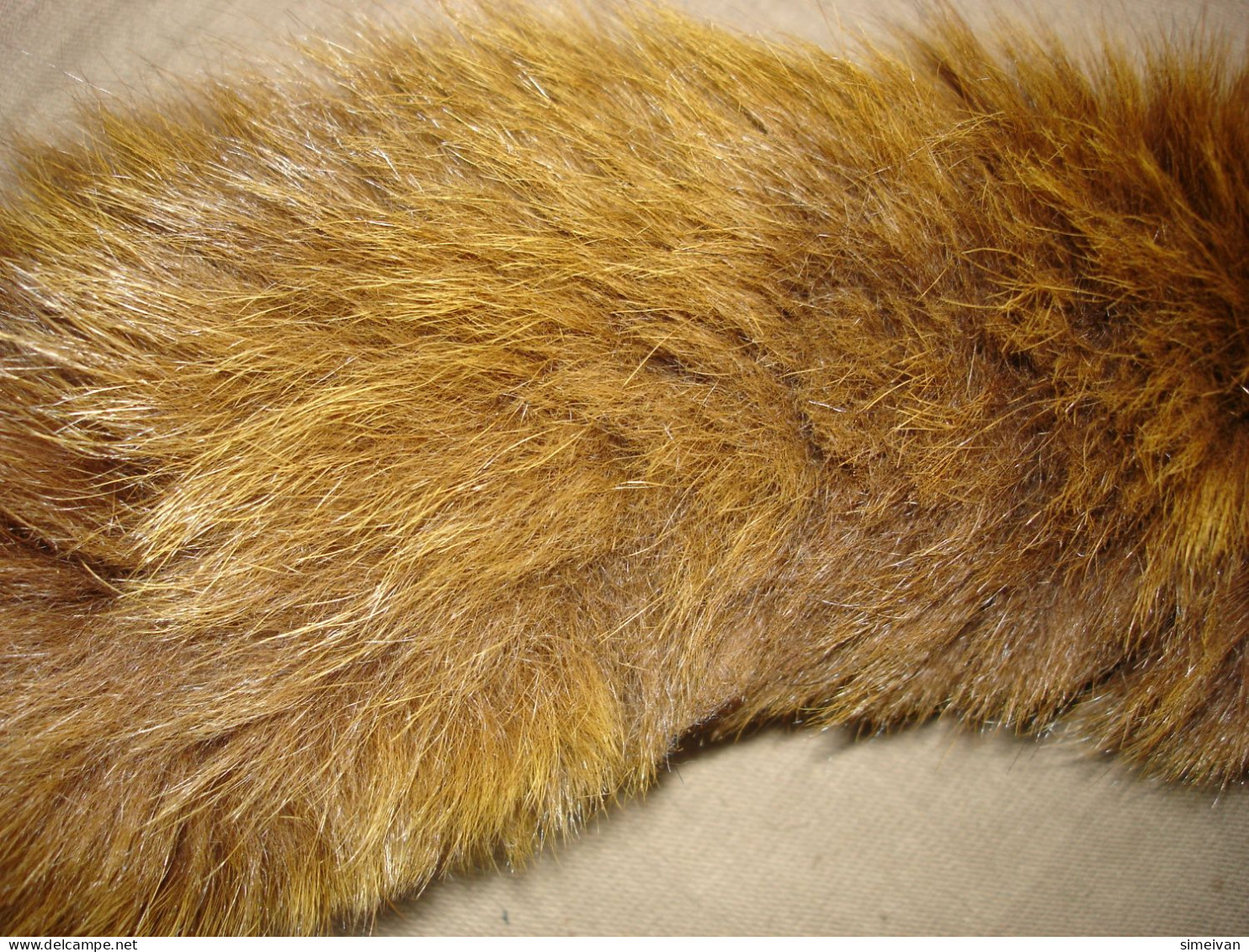 Vintage Real Fox Fur Brown Leather Collar 105cm(41'') #0287