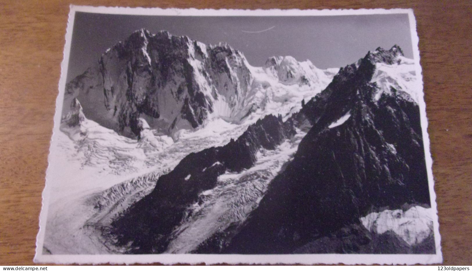 74 CARTE PHOTO BARUZZI CHAMONIX MONT BLANC LES GRANDES JORASSES 1945 - Chamonix-Mont-Blanc