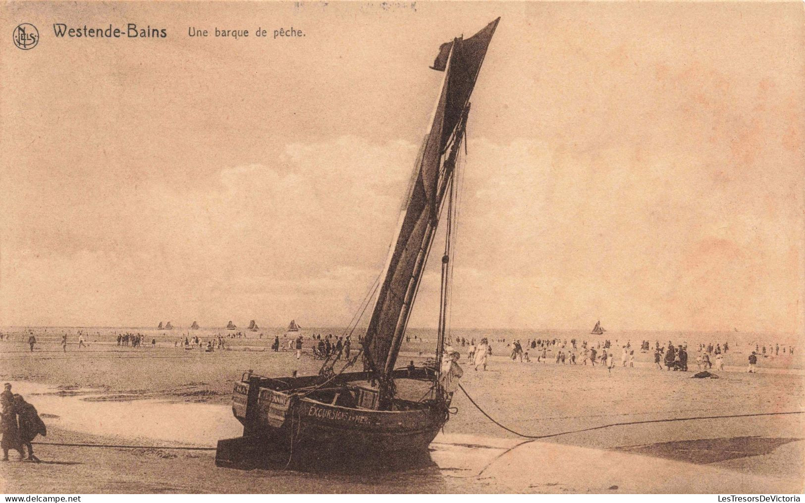 BELGIQUE - Westende Bains - Une Barque De Pêche - Animé - Carte Postale Ancienne - Oostende