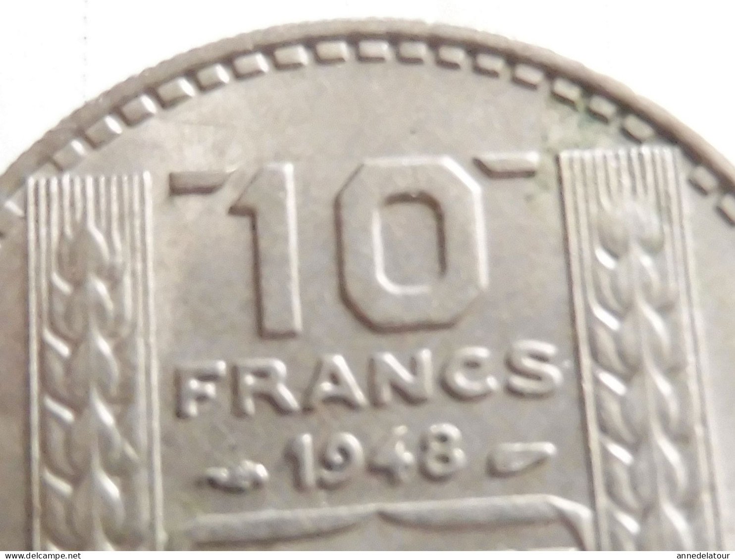 Année 1948  "B"  pièce  de  10 francs   (Turin ) (République Française)   en alliage nickel