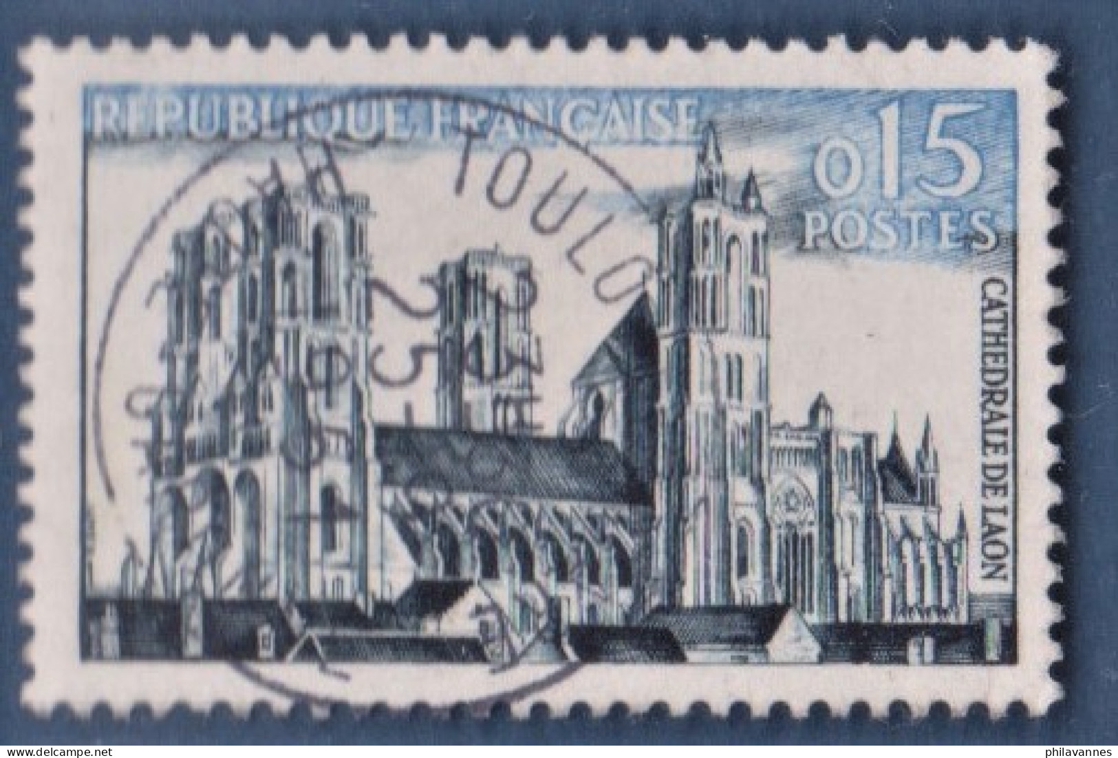 Cathédrale De LAON, N°1235, Petite Variété, Nuages Noirs ( V2308/6.5) - Used Stamps