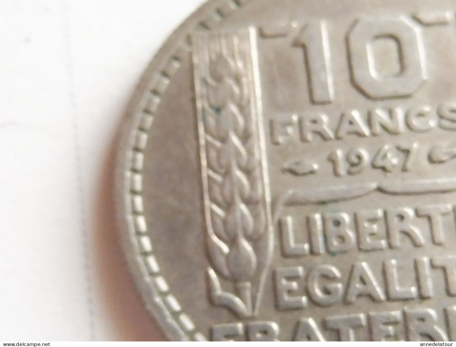 Année 1947  "B"  pièce  de  10 francs   (Turin ) (République Française)   en alliage nickel