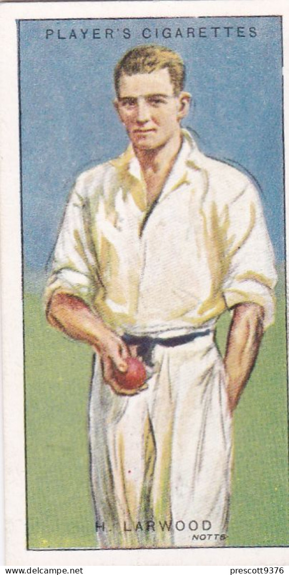 30 Harold Larwood Nottinghamshire - Cricketers 1930 - Players Cigarette Card - Original  Card - Player's