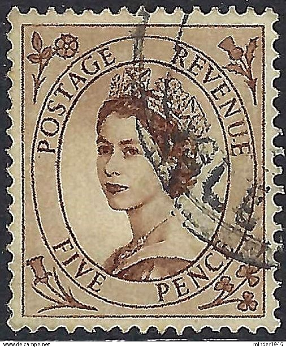 GREAT BRITAIN 1955 QEII 5d Brown 'St Edwards Crown' WM SG547 Used - Used Stamps