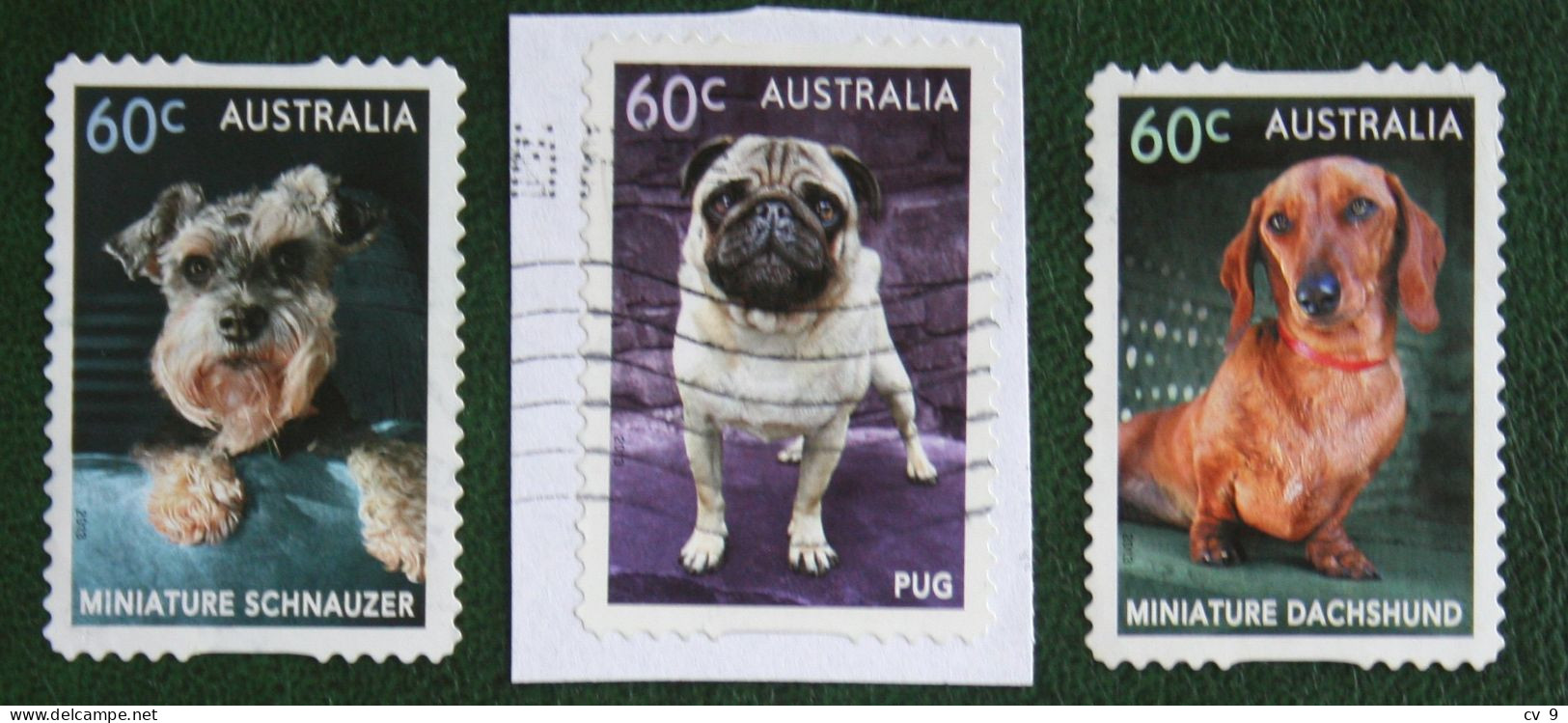 Chien Dog Hund Self-adhesive  2013 Mi 3904 3905 3907 Y&T Used Gebruikt Oblitere Australia Australien Australie - Used Stamps