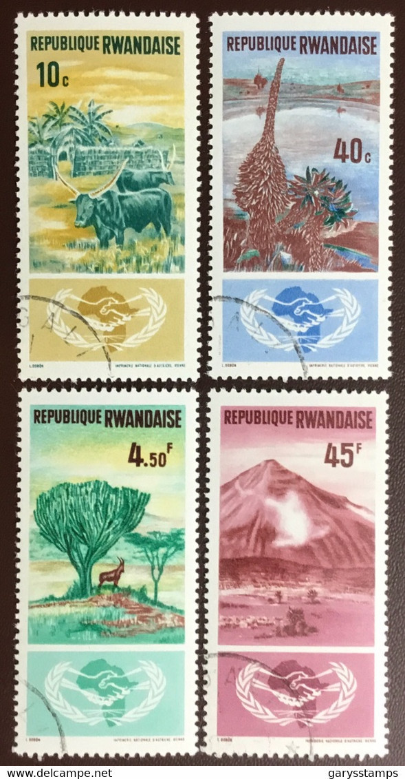 Rwanda 1965 Cooperation Year Animals CTO Never Hinged - Oblitérés