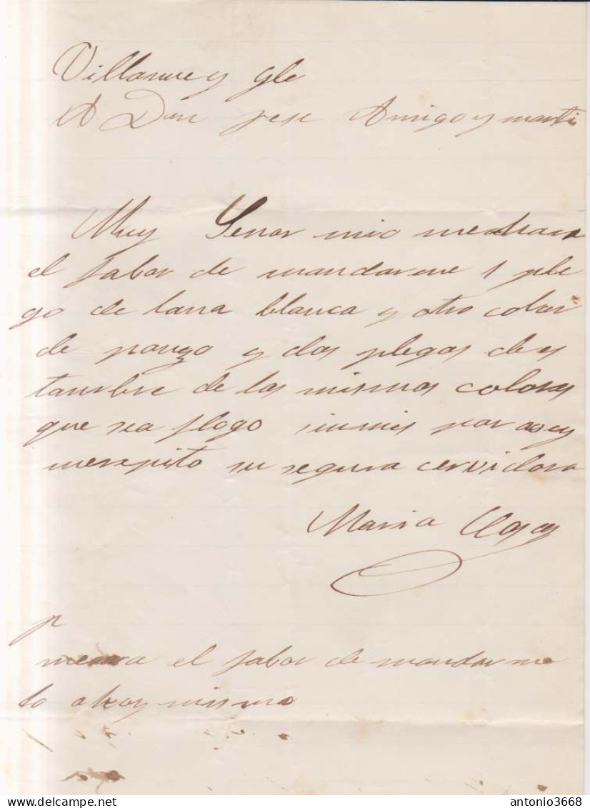 Año 1872 Edifil 122 Carta   Matasellos Rombo Villanueva Y La Geltru Barcelona - Covers & Documents