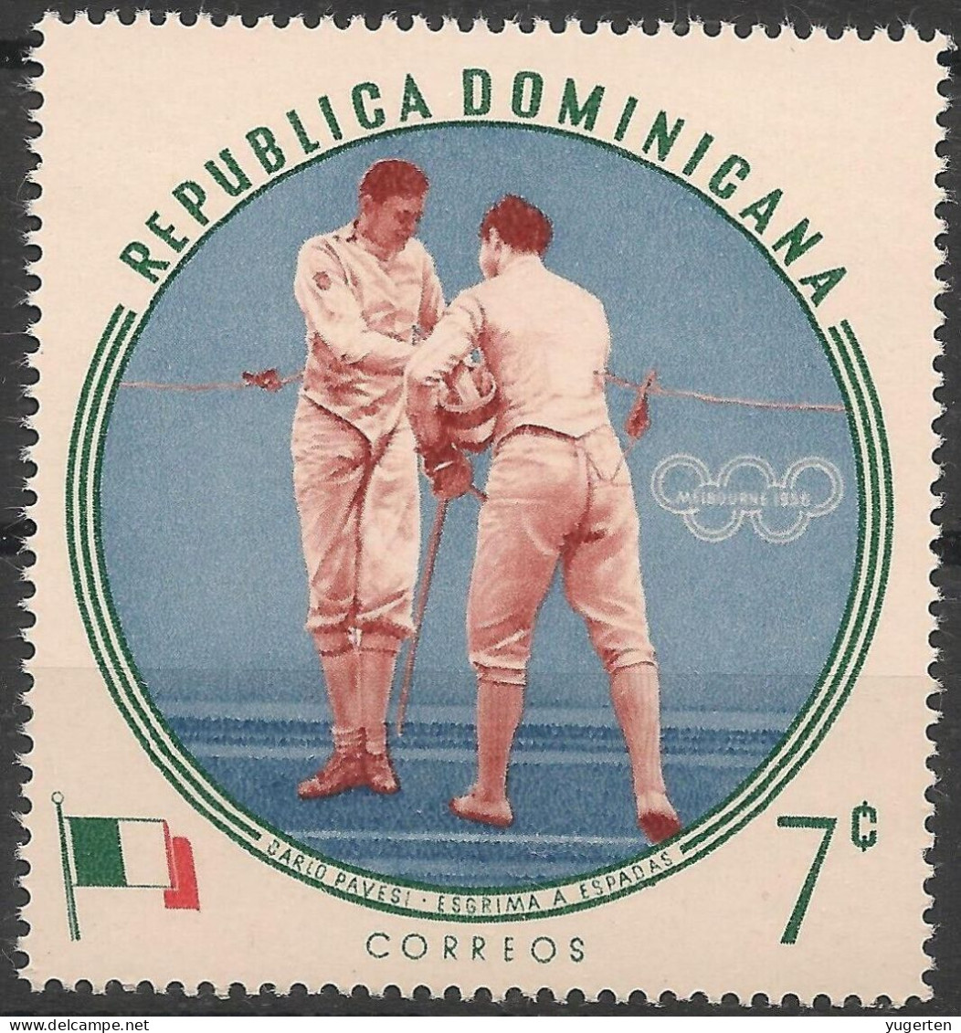 DOMINICANA 1960 - 1v - MNH - Carlo Pavesi - Italy - Melbourne Olympics - Fencing - Escrime - Esgrima - Scherma - Verano 1956: Melbourne
