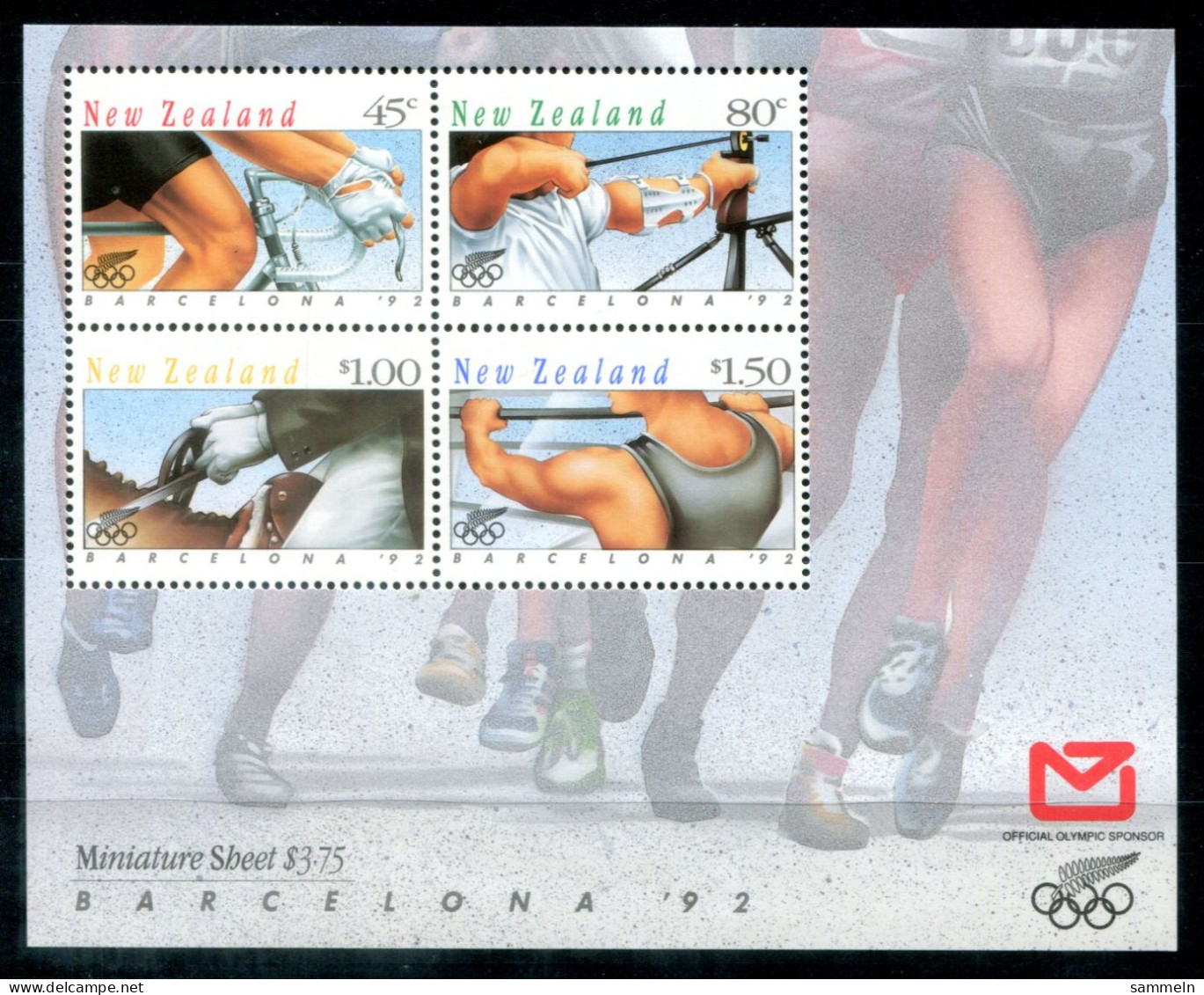 NEUSEELAND Block 32, Bl.32 Mnh - Olympische Spiele Barcelona, Bogenschießen, Archery - NEW ZEALAND / NOUVELLE-ZÉLANDE - Hojas Bloque