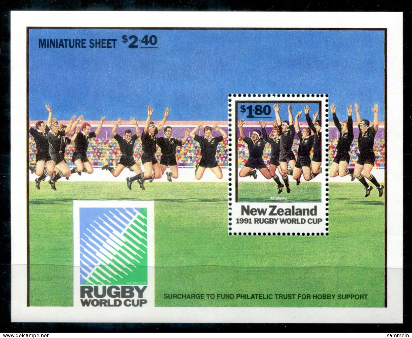 NEUSEELAND Block 29, Bl.29 Mnh - Rugby - NEW ZEALAND / NOUVELLE-ZÉLANDE - Hojas Bloque