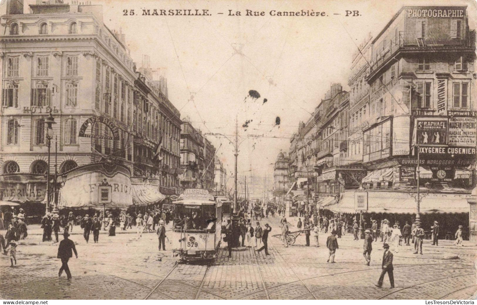 FRANCE - Marseille - La Rue Cannebière - Animé - Carte Postale Ancienne - Canebière, Centro