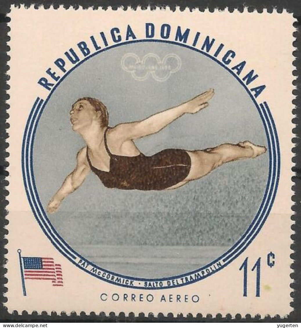 DOMINICANA 1960 - 1v - MNH - Pat McCormick - USA - Melbourne Olympics -Diving - Plongeon - Tauchen - Swimming Natation - Verano 1956: Melbourne